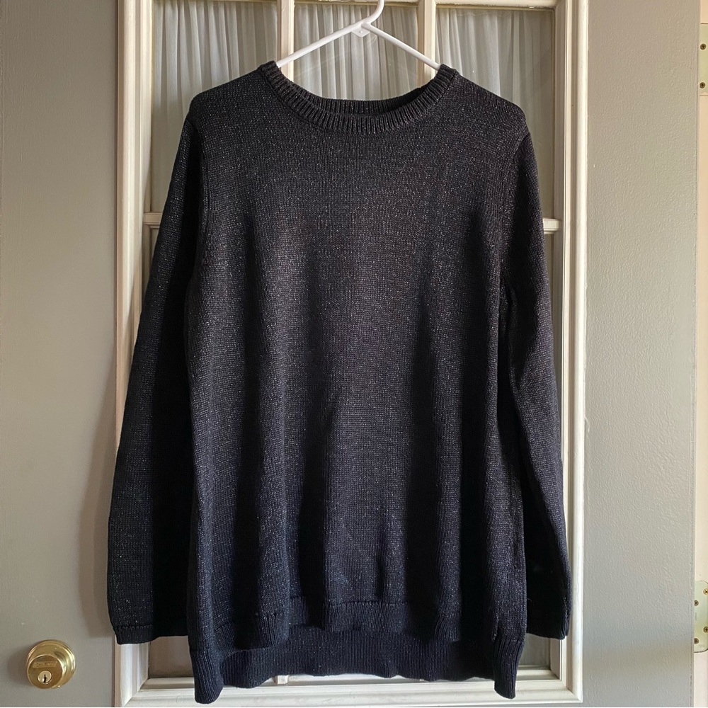 J. Jill black sparkly metallic knit sweater